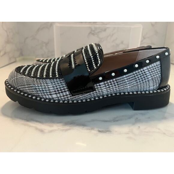Betsey Johnson's Darian Black and White Gingham Plaid Loafers, Size 6.5, NWOT - Picture 10 of 13